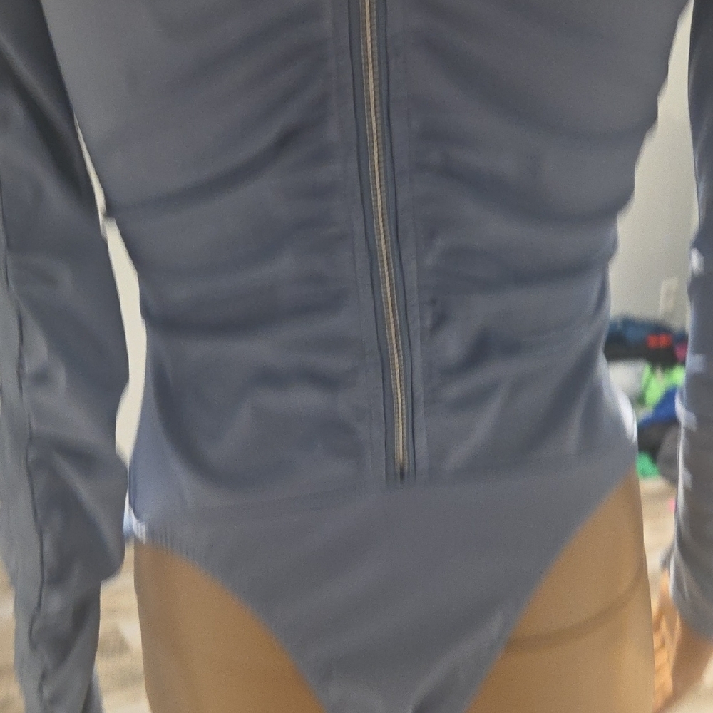 Maniere De Voir Grey Gathered Bodysuit - Picture 14 of 16